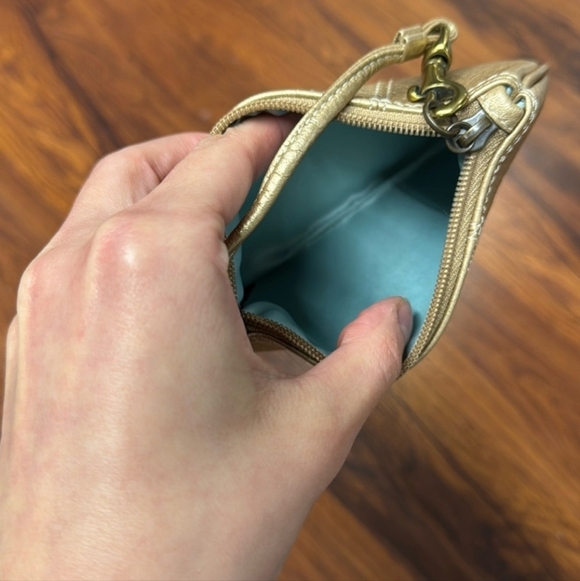 Coach | Elegant Gold Leather Wristlet - Picture 8 of 8